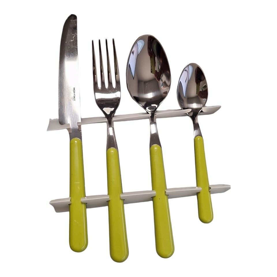 Acquista online Excelsa Set 24 posate inox Tavola Jolly verde cod.35417 - Made in Italy Excelsa